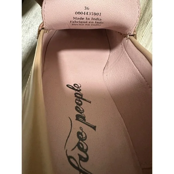 FREE PEOPLE Liv Camel Leather Penny Loafers 6 EUR 36 Heritage Minimalist Preppy - Picture 9 of 16